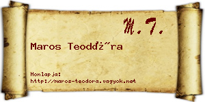 Maros Teodóra névjegykártya
